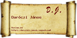 Daróczi János névjegykártya