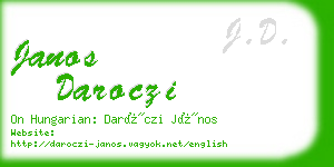 janos daroczi business card